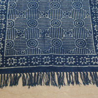 Circular Block Printed Cotton Dhurrie Rug