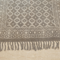 Rugged Block Printed Cotton Dhurrie Rug