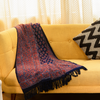 Elegant Cotton Blue Block Printed Throw | Perfect for Living Room & Bedroom Decor