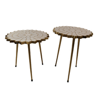 Handcrafted Lotus Center Coffee Tables | Set of 2 for Contemporary Home Decor