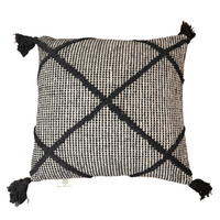 Cross Design Cotton Cushion with Filler (Set Of 2)