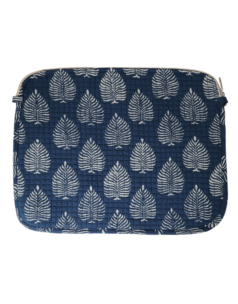 Leaf Print Block Print Laptop Sleeve