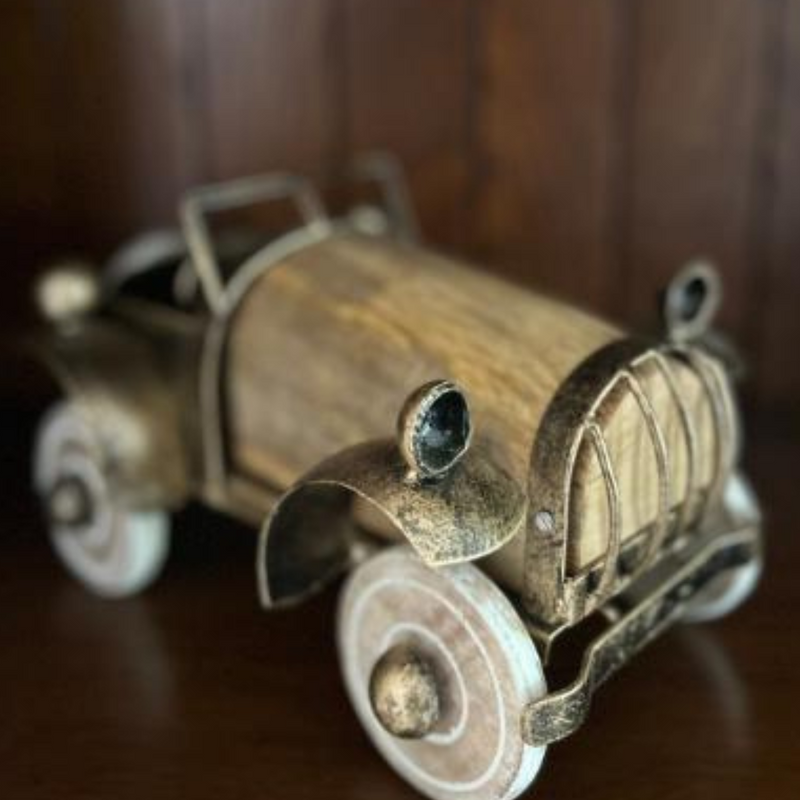 Vintage Wooden Car Table Decor | Handcrafted Office and Home Accent