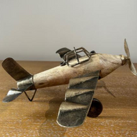 Vintage Wooden Airplane Table Decor | Handcrafted Office and Home Accent