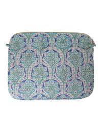 Green Floral Block Print Laptop Sleeve