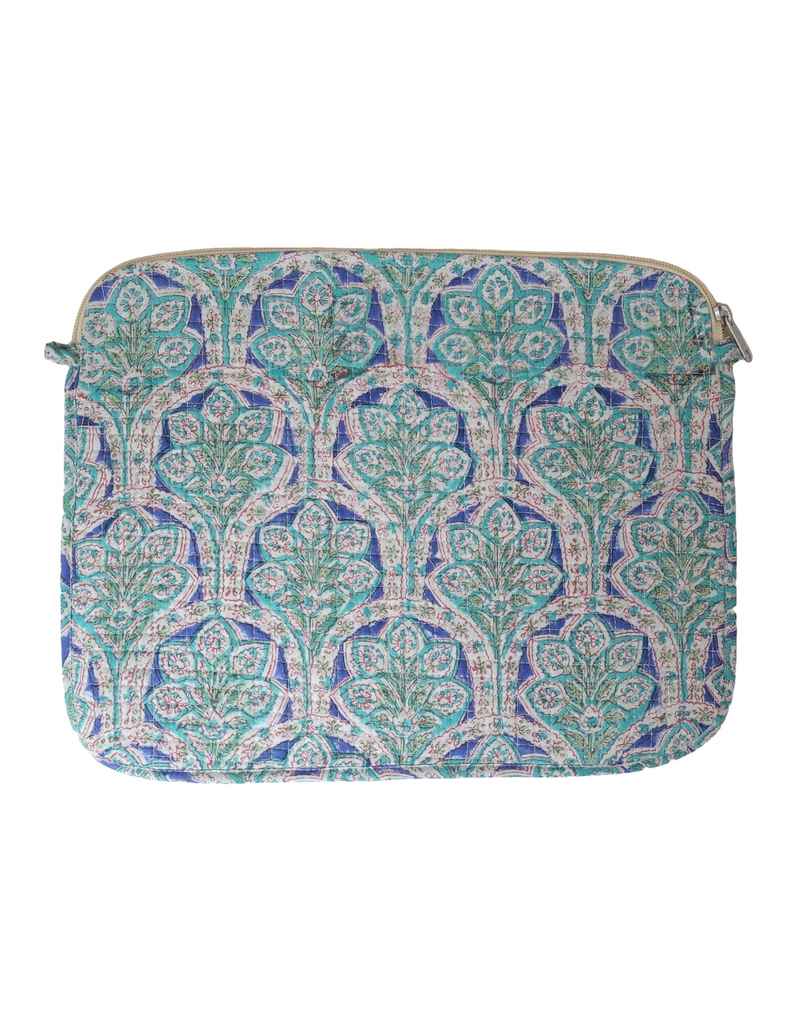 Leaf Print Block Print Laptop Sleeve