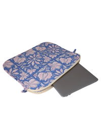 White Floral Block Print Laptop Sleeve