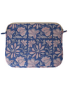 Navy Blue Floral Block Print Laptop Sleeve