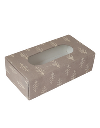 Brown Block Print Tissue Box