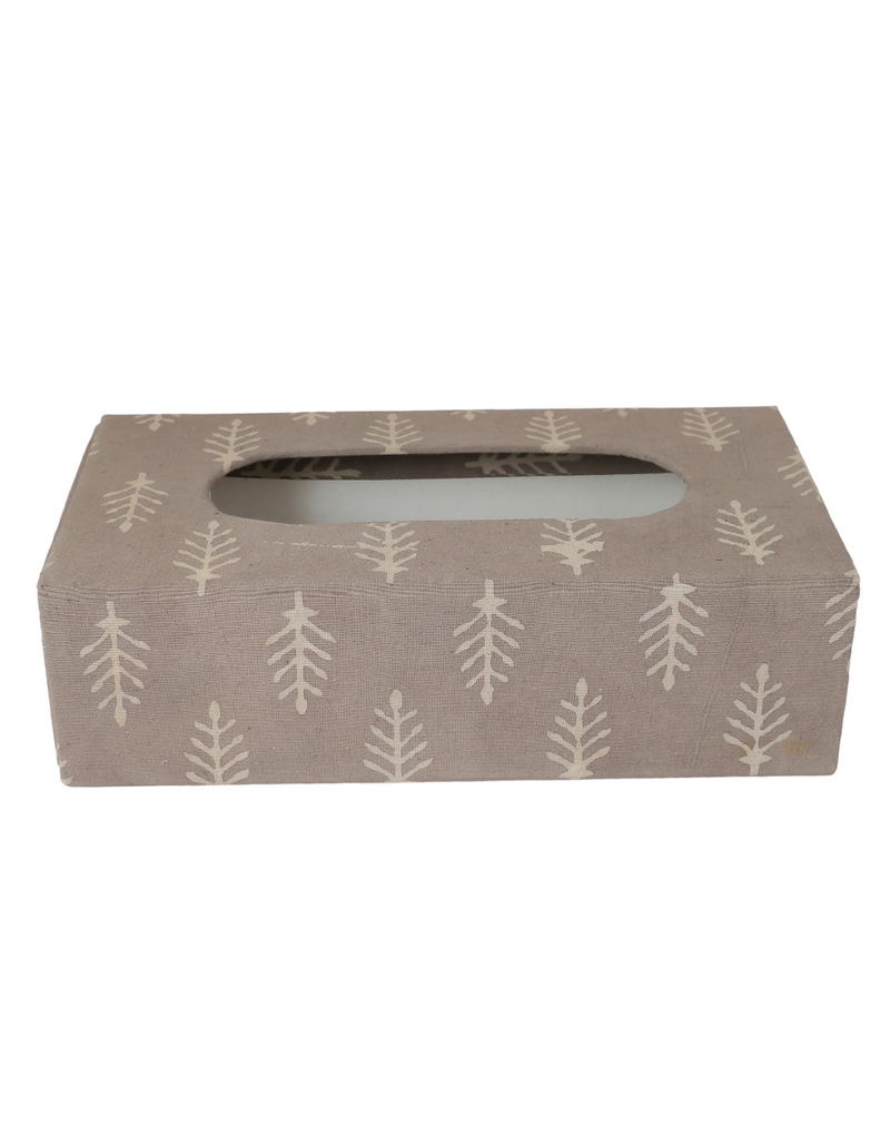 Brown Block Print Tissue Box