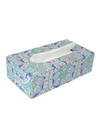 Green Block Print Tissue Box