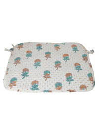 White Floral Block Print Laptop Sleeve