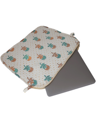 Yellow Floral Block Print Laptop Sleeve