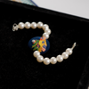 Embroidered Parsi Gara Blue Bird Pearl Bracelet