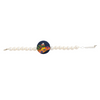 Embroidered Parsi Gara Blue Bird Pearl Bracelet