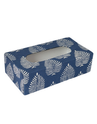 Blue Block Print Tissue Box