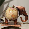 Decorative Metal Globe Elephant Table Ornament Small | Unique Home / Office Accent