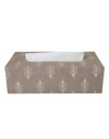 Brown Block Print Tissue Box