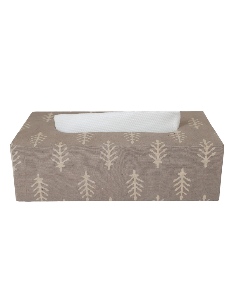 Brown Block Print Tissue Box