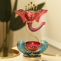 Diwali Gift Box – Ganesh T-Light & Metal Wax Diya Combo