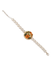 Embroidered Parsi Gara Sun Flower Blooming Flower Pearl Bracelet