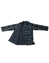 Reversible Blue Floral Print Unisex Quilted Jacket