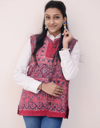 Ajrakh Block Print Women’s Nehru Jacket