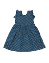 Blue Hand Block Floral Printed Girls Frock