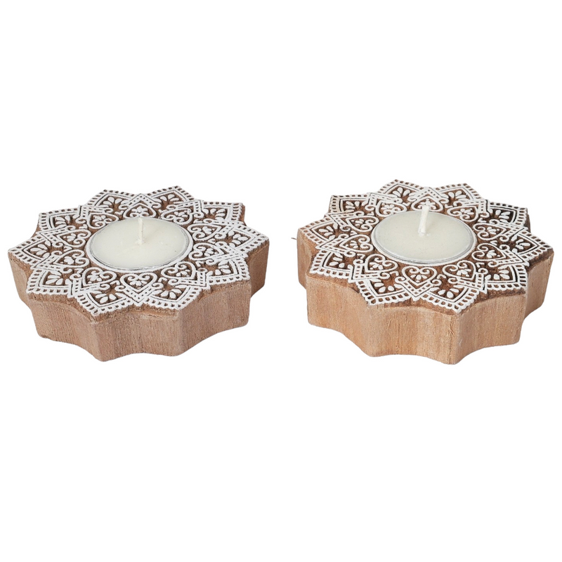 Diwali Gift Box – Parrot T-Light & Wooden Diya Combo