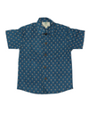 Blue Hand Block Printed Boys Shirt