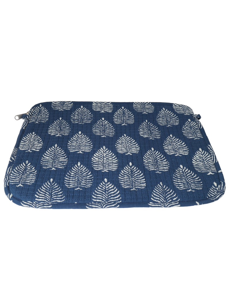 Leaf Print Block Print Laptop Sleeve