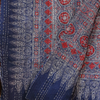 Reddish Blue Ajrakh With Kantha Bedcover | Artisan-Made 100% Cotton Bedspread