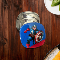 Cute Kids Lunch Box | Printed Stainless Steel Food Container | School Tiffin Box | Child-Friendly Design-Caption America