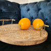 Elegant Circular Wooden Craving Tray