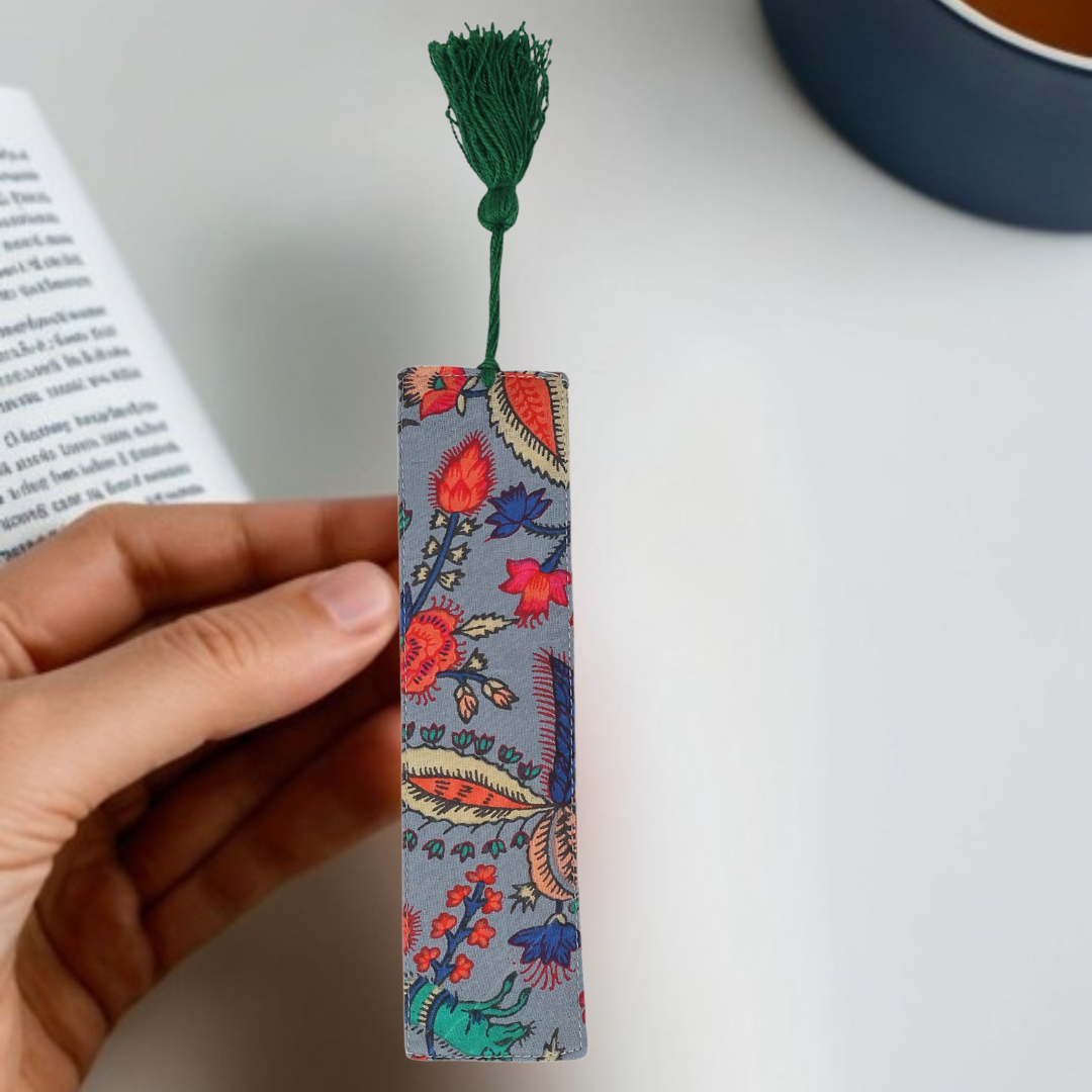 Block Print Bookmark | Handcrafted Fabric Bookmark with Intricate Owl Design for Book Lovers