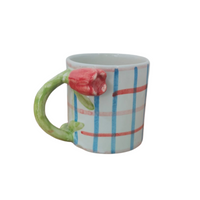 Tulip Handle Ceramic Mug – Hand-Painted Floral Coffee & Tea Cup- Set of 2