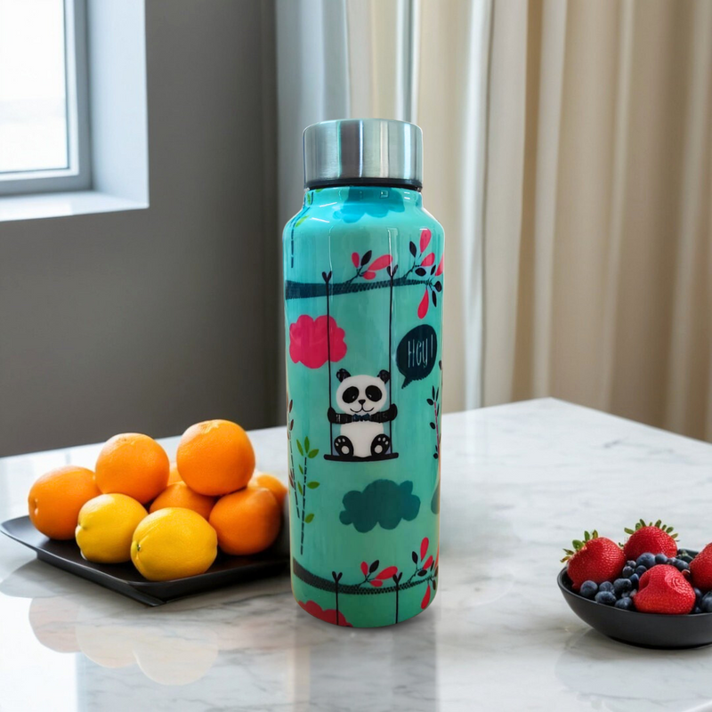 Handcrafted Eco-Friendly Meenakari Stainless Steel Bottle(750 ML)-Panda