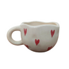 Red Heart Ceramic Mugs  | Vibrant Handcrafted Coffee & Tea Mugs-Set of 2