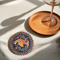 Elegant Pichwai Print MDF Coaster – Stylish & Durable Design(Set of 4)