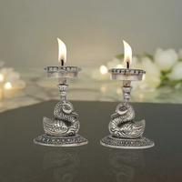 Swan Tealight Holder (Silver)- Set Of 2