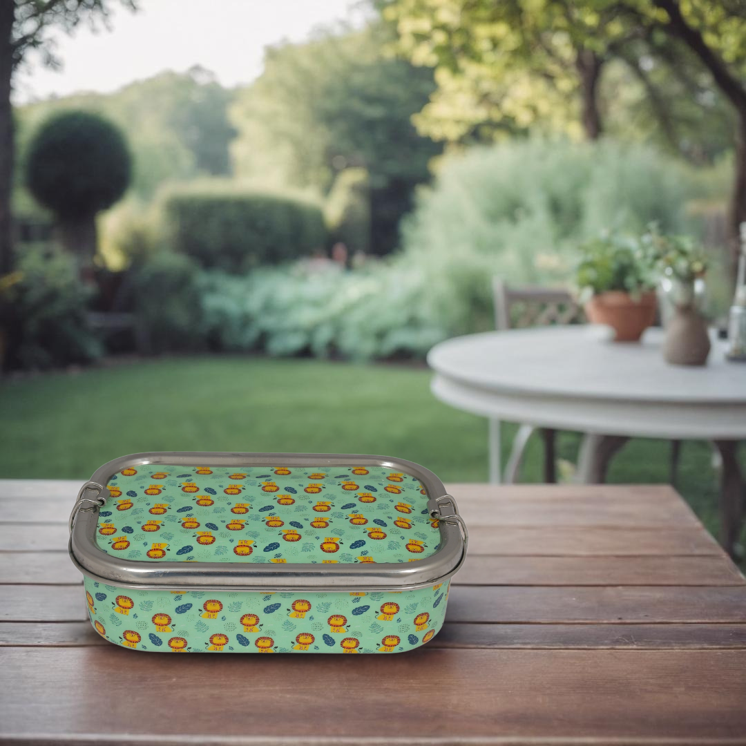 Meenakari Steel Tiffin Box – Stylish & Durable -Set Of 3 (Lion + Jungle + Strawberry)