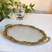 Oval Metal and Fiber Tray Big