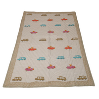 Turtle Design Handcrafted Block Printed Kids Quilt