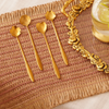 Golden Dessert Spoons Set | 4 Different Designs