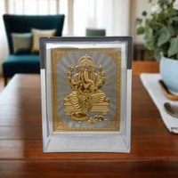 Golden Lord Ganesh Decorative Frame for Home & Office