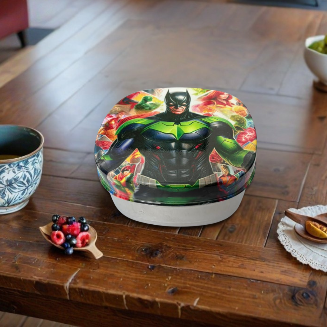 Cute Kids Lunch Box | Printed Stainless Steel Food Container | School Tiffin Box | Child-Friendly Design-Batman