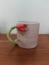 Handcrafted Tulip Bloom Ceramic Mug – Pastel Pink Coffee & Tea Cup- Set of 2