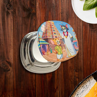 Cute Kids Lunch Box | Printed Stainless Steel Food Container | School Tiffin Box | Child-Friendly Design