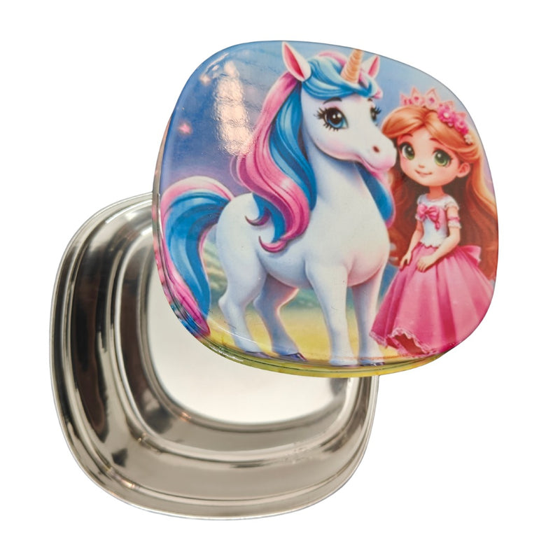 Cute Kids Lunch Box | Printed Stainless Steel Food Container | School Tiffin Box | Child-Friendly Design