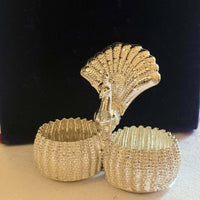 German Silver Peacock Kumkum Holder | Dual Bowl Design for Pooja, Chandan & Haldi